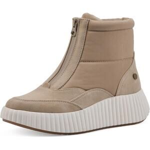 White Mountain Women Downtown Platform Ankle Booties Size US 8M Sand Beige